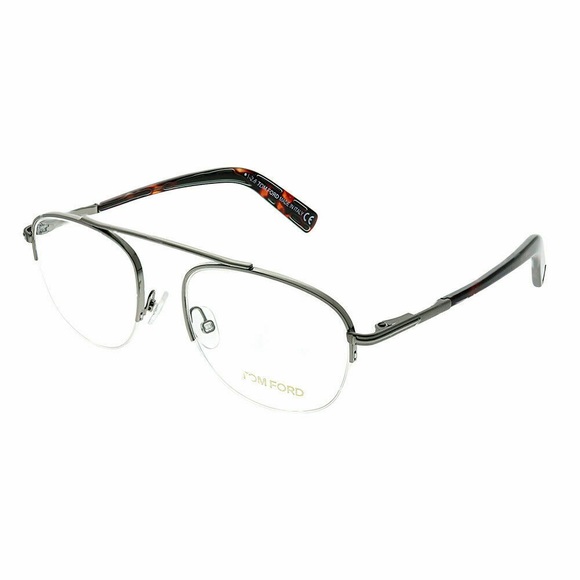 Tom Ford FT 5450 012 Ruthenium Metal Round Eyeglasses 49mm - Picture 2 of 3